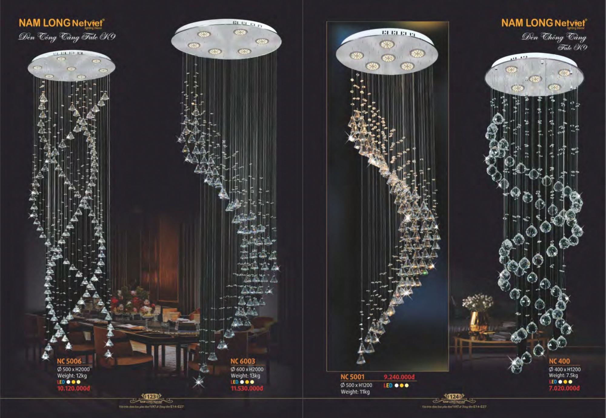 Bảng giá đèn trang trí Nam Long